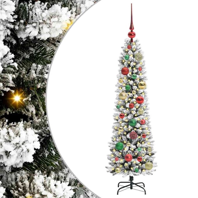 vidaXL - Kunstkerstboom - Wit - 120 - cm - PVC - en - Metaal - en - Plastic