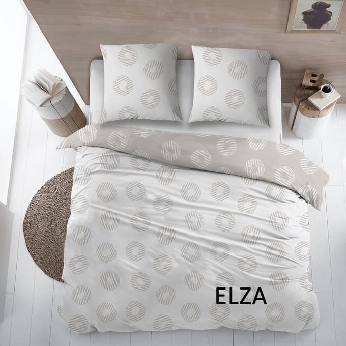 Sleepnight Dekbedovertrek Flanel Elza - 140 x 200/220 cm + 1 kussensloop - [Ivoor]