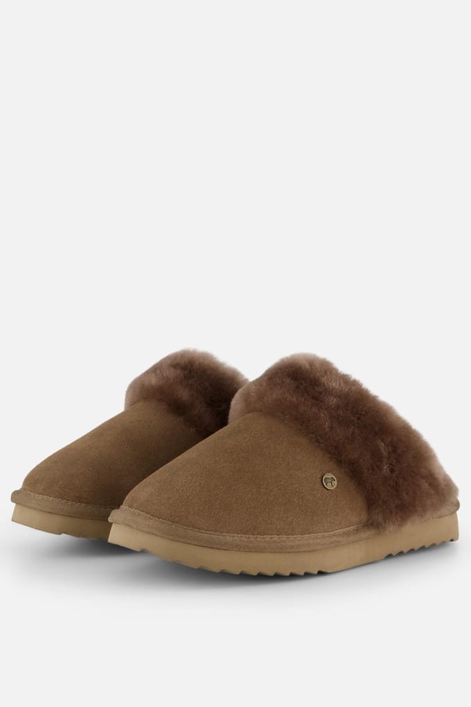 Warmbat Flurry Suede Dames Sloffen - Bruin