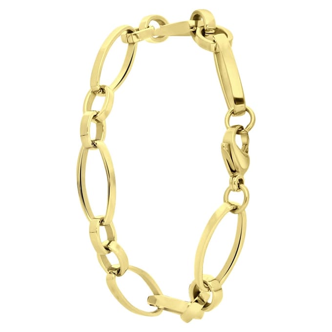 Lucardi Dames Plated armband Modeste - Staal - Armband - Cadeau - 21 cm - Goudkleurig