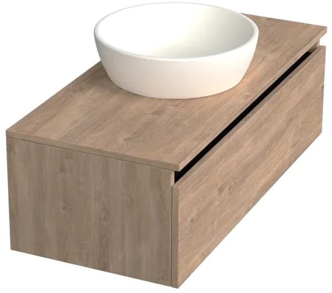 Dutchline Badmeubel Onderkast - Uludag - 100x46cm - 1 Lade - 1 Uitsparing
