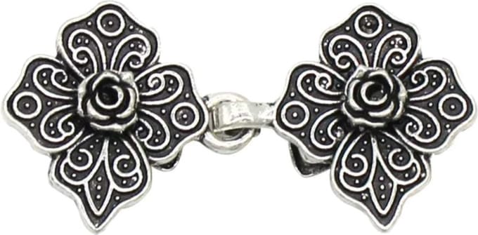 Fako Bijoux® - Vestsluiting Classic - Vestclip - Bloem Ruit - Zilverkleurig