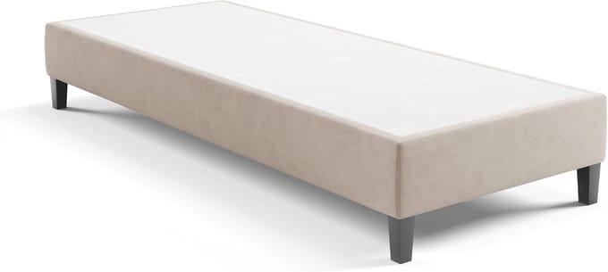 Stevig Bedframe met Boxspring en Lattenbodem - 100x200 cm - Beige
