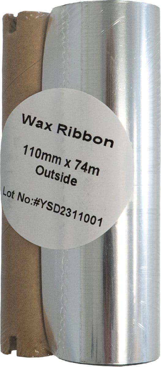 DULA Compatible Thermal ribbon - Wax - 110mmx74m - Thermisch transfer lint - Inktlint - Printerlint - Zebra 2300