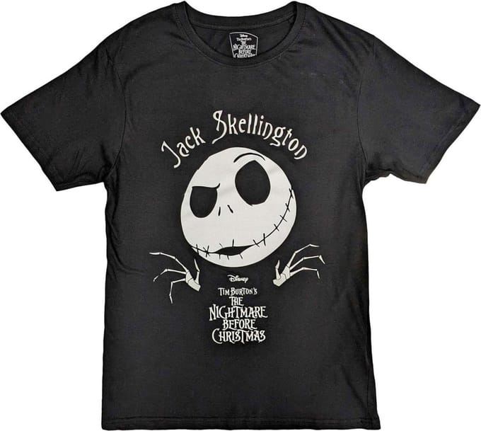Disney The Nightmare Before Christmas - Jack Head Heren T-shirt - S - Zwart