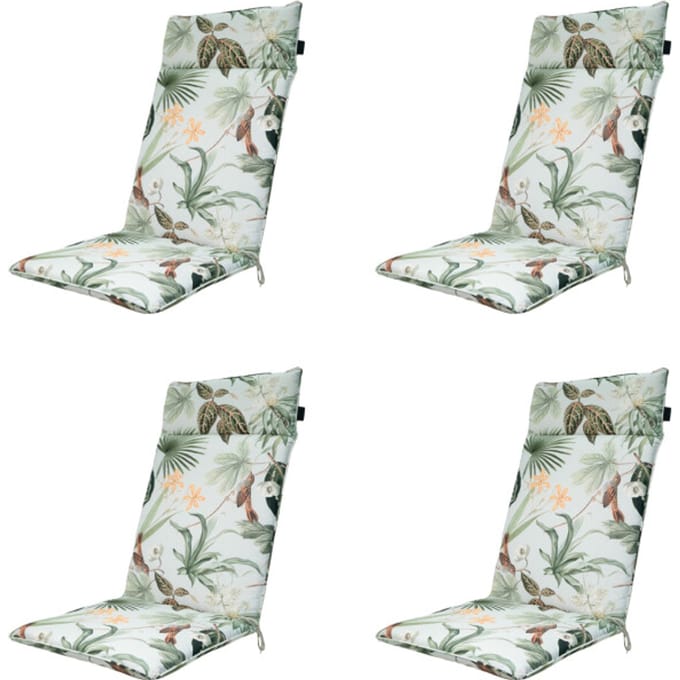Madison - Tuinstoelkussen Hoge Rug Grasse green - Ca. 120x50 cm - Set van 4