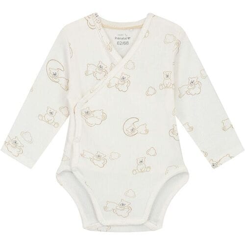 Prénatal overslagromper beren rib Ivory White 50/56 unisex