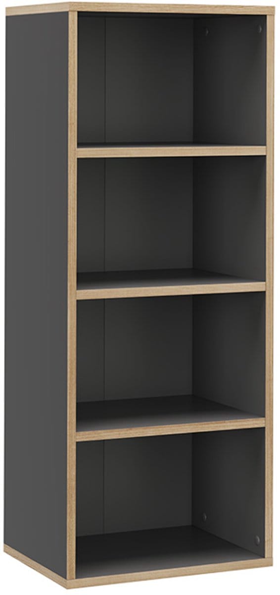 Vicco Tetrix Boekenkast – 40 x 100 cm met 4 compartimenten Antraciet