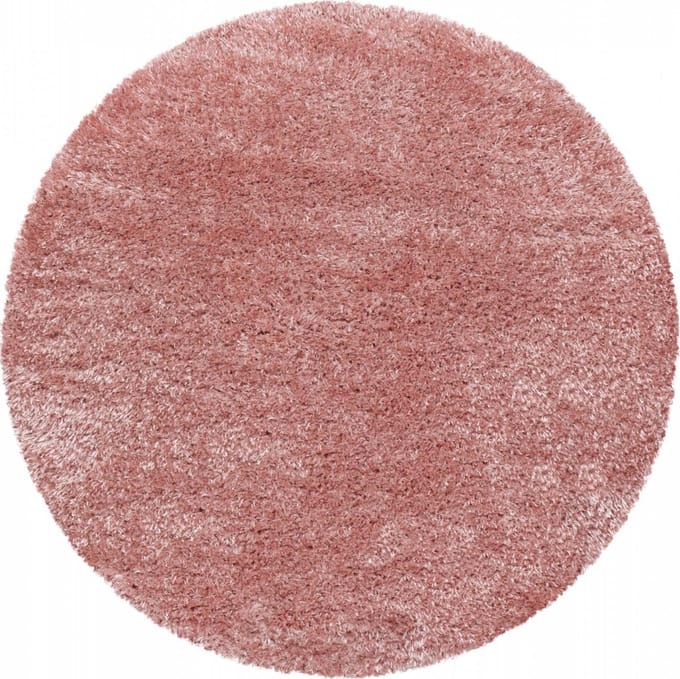 Extra hoogpolig vloerkleed Brilliant - rond - rose - 120x120 cm