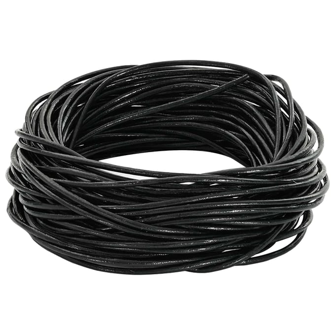 vidaXL Leren Koord 1 Zwart Ø1 mm x 5 m Leer