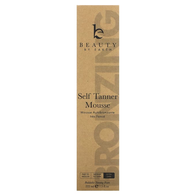 Beauty By Earth, Self Tanner Mousse, Extra Dark, 7.5 fl oz (222 ml) brown
