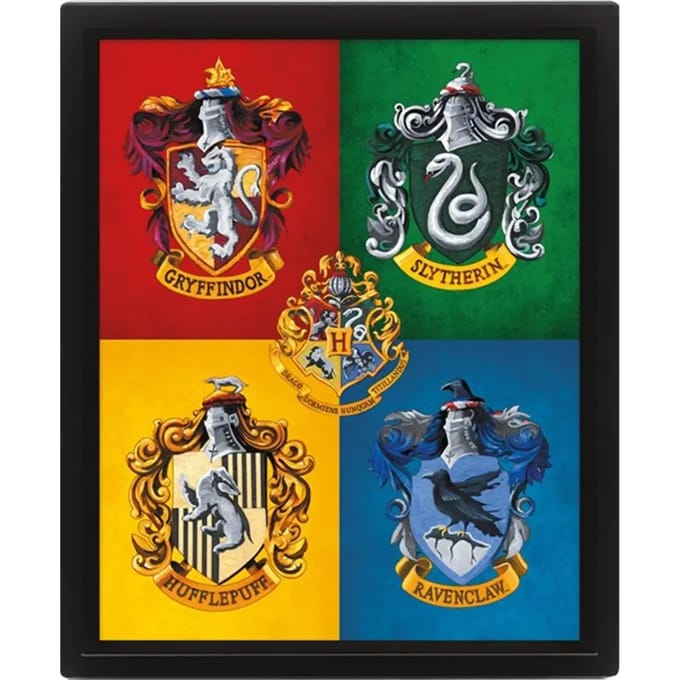 3d lenticulair frame Pyramid Harry Potter Colourful Crests