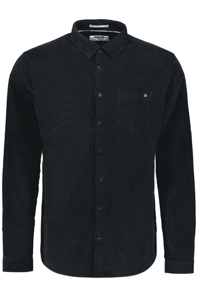 No Excess Shirt Corduroy Solid Night Größe: L | Casual hemden Outlet | Herren | Schwarz