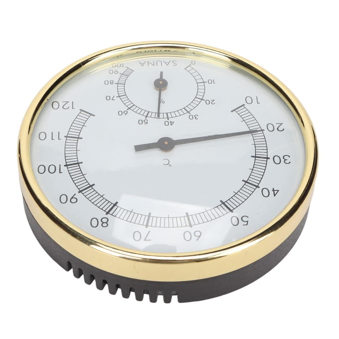 Saunaruimte Thermometer Wandmontage Duidelijke Schaal Fysieke Inductie Roestvrij Staal Hygrometer beige