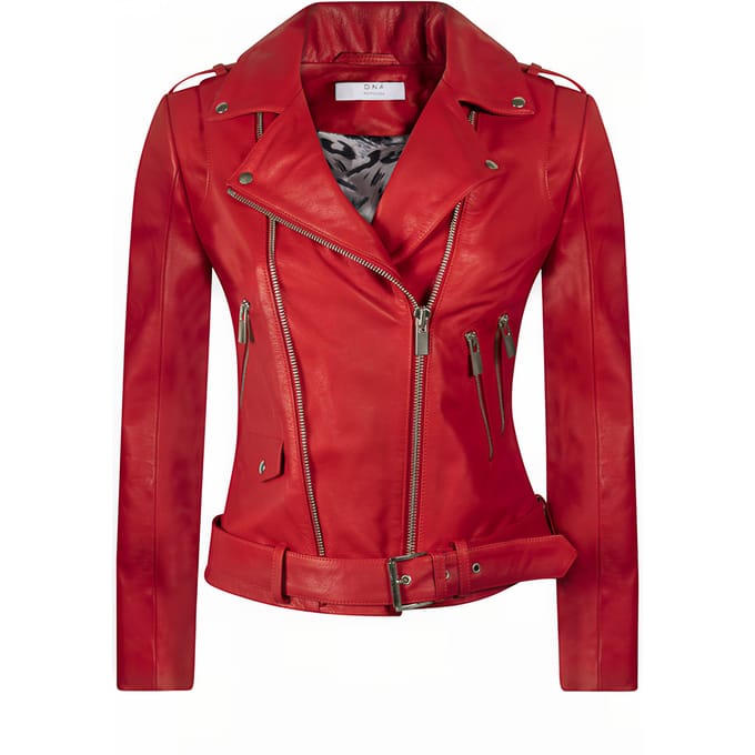 DNA Amsterdam Jack Depp Leather Funky Red Taglia: 2 | Giacche di pelle Outlet | Donna | Rosso