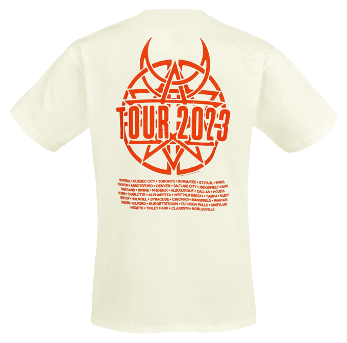 Disturbed T-shirt - Tour 23 - S tot XXL - voor Mannen - wit