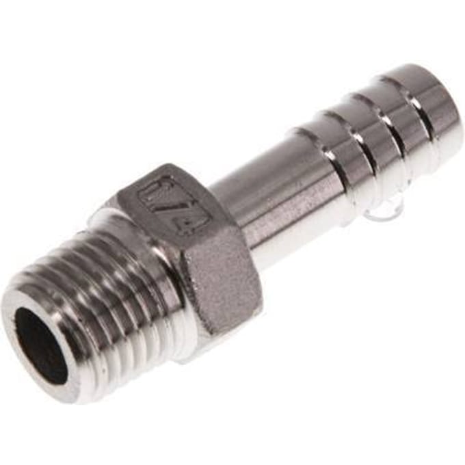 R 1/4'' Buitendraad x 9mm RVS Slangpilaar 16 Bar