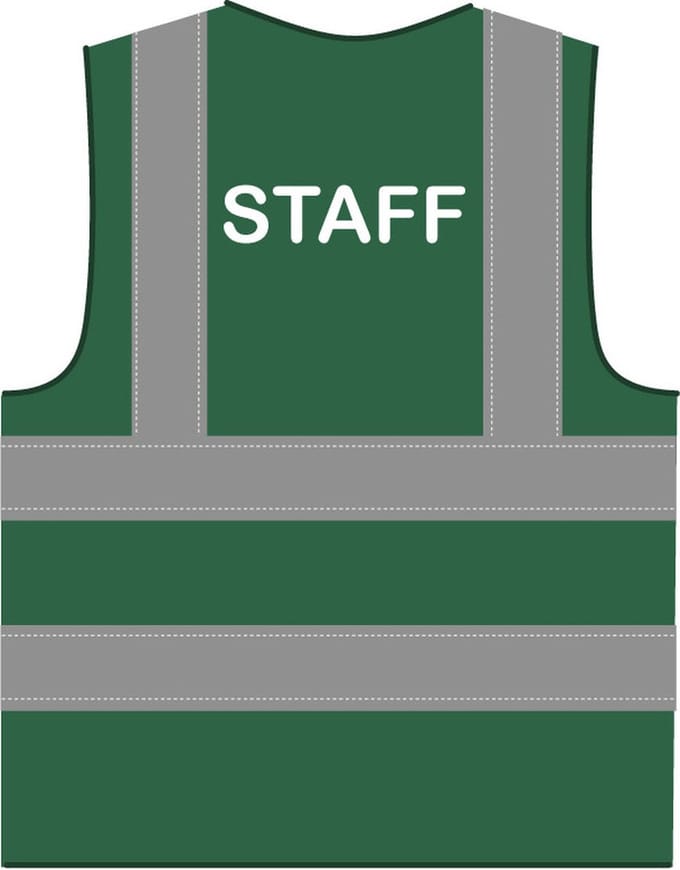 Staff hesje RWS donkergroen