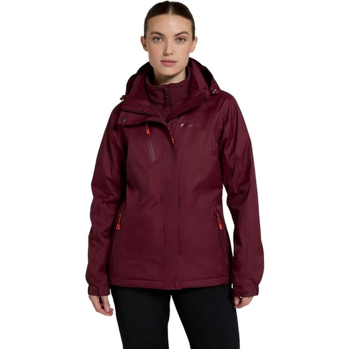 Mountain Warehouse Dames/Dames Bracken Extreme 3 in 1 Waterdichte Jas (Bourgondië)