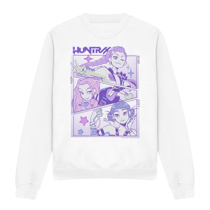 K-Pop Demon Hunters Unisex Adult Huntr/X Anime Sweatshirt (Wit)