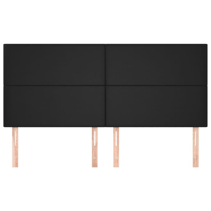 vidaXL - Hoofdbord - zwart - 180x5x118/128 - cm - kunstleer