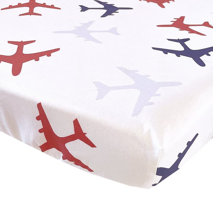 BINK Bedding Hoeslaken Planes Blauw Juniorbed 70 x 150 cm