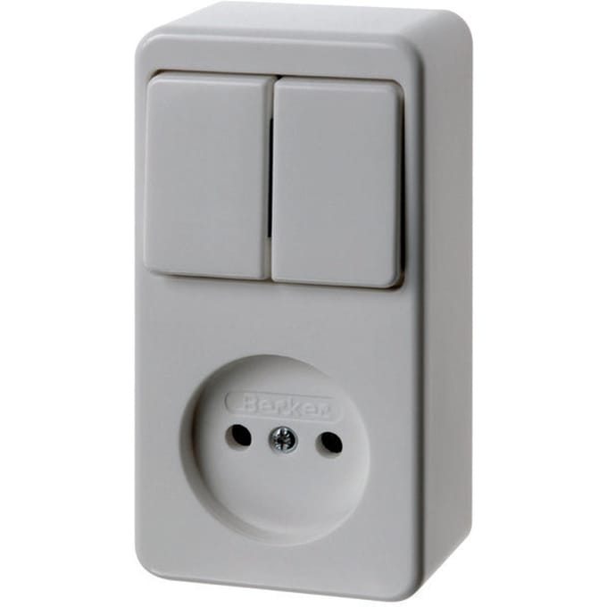 Hager Berker Combinatieschakelaar Contactdoos Zonder Massacontact Serie - 61673549 - E3H9A
