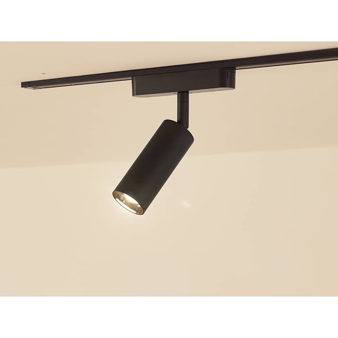 Lindby spot 48 V Lumaro, zwart, Ø 4 cm, aluminium, dimbaar