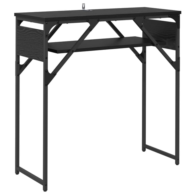 vidaXL - Consoltabel - Zwart - Eiken - Bewerkt - hout - 75x30x75cm
