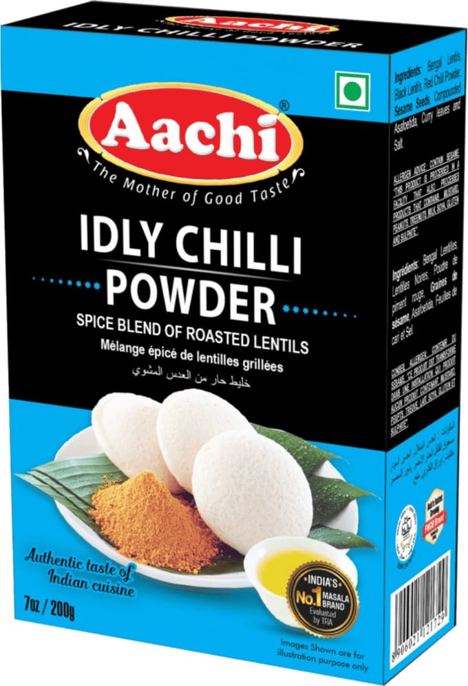 Aachi - Idly Kruidenmix Met Linzen - Idly Chilli Powder - 3x 160 g