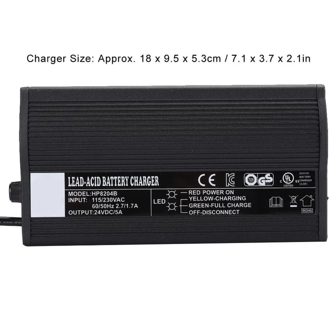 Mobiliteitsscooter 24V Lader Rolstoel Oudere Mobiliteitsscooter Accessoire (115-) EU Plug black
