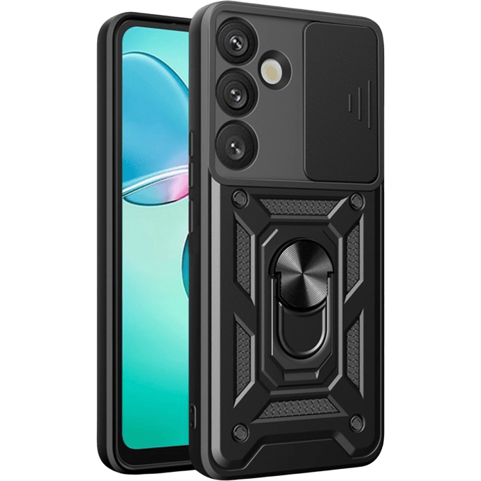 Amorus Samsung Galaxy S26 Shield Case met Camera-schuif Zwart