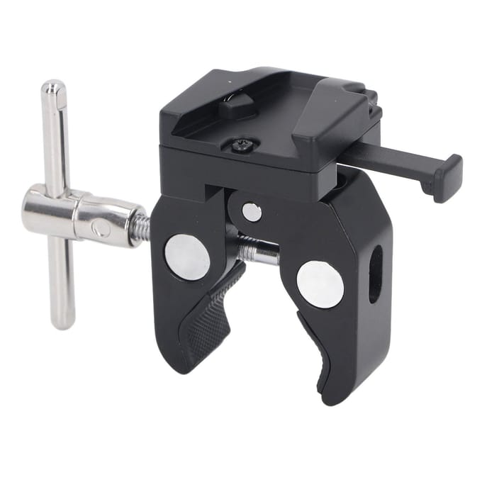 V Mount Batterij Adapter met Klem Sterke Grip Draagbaar Verstelbaar Heavy Duty Aluminiumlegering voor black