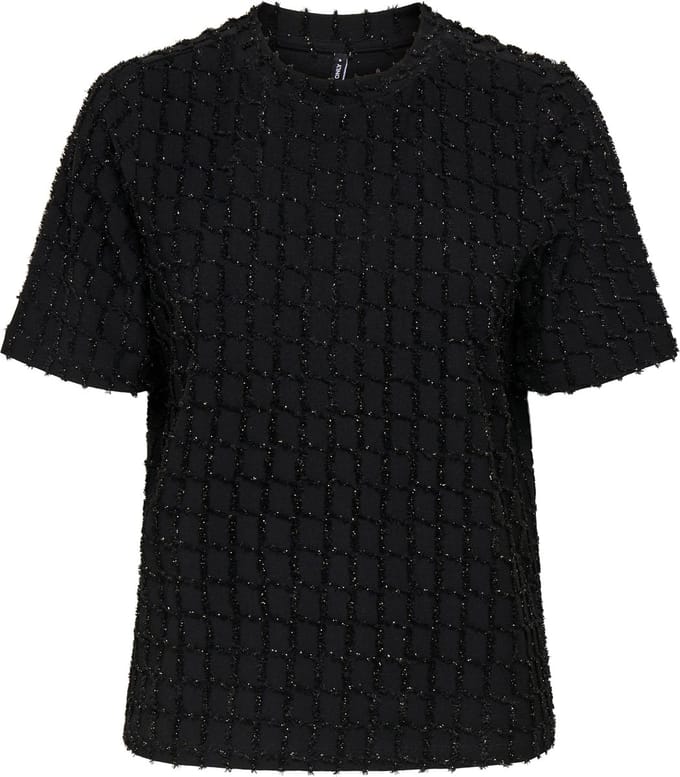 Only onlines life 2/4 o-neck glitter top 15358982 black