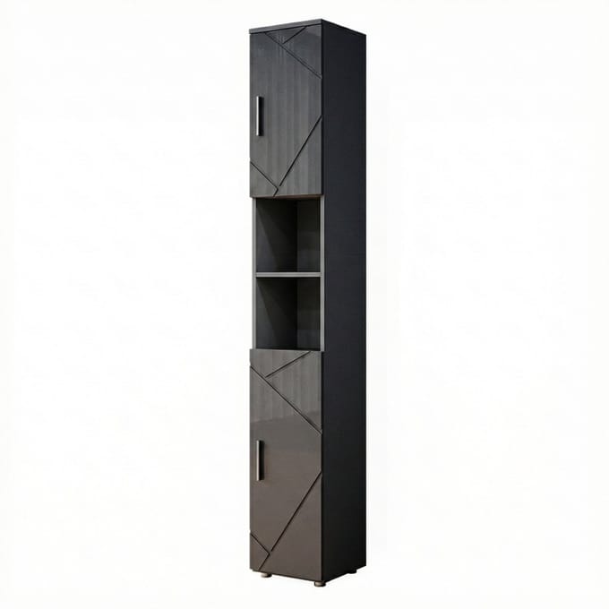 Vicco Irma Badkamerkast – 30 x 192 cm Antraciet Hoogglans
