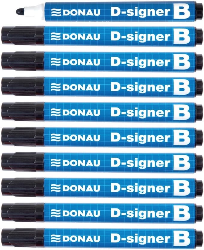 Zwarte Whiteboard Markers 10-Pack - Droogproof Tot 72 Uur, 2-4 mm