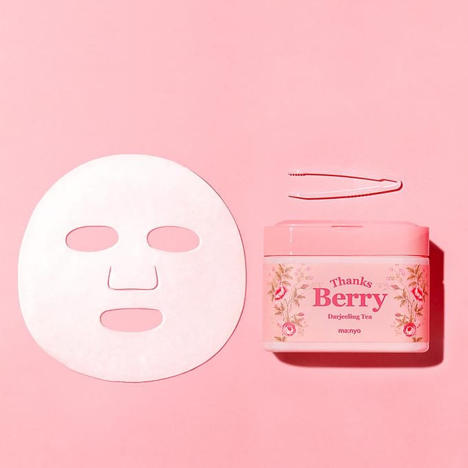Manyo Thanks Berry Darjeeling Thee Masker 30 stuks AUTHENTIEKE WINKEL pink