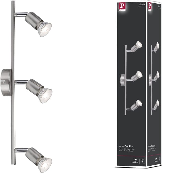 Spotlight Carolina GU10 230V max. 3x10W dimbaar Nikkel mat