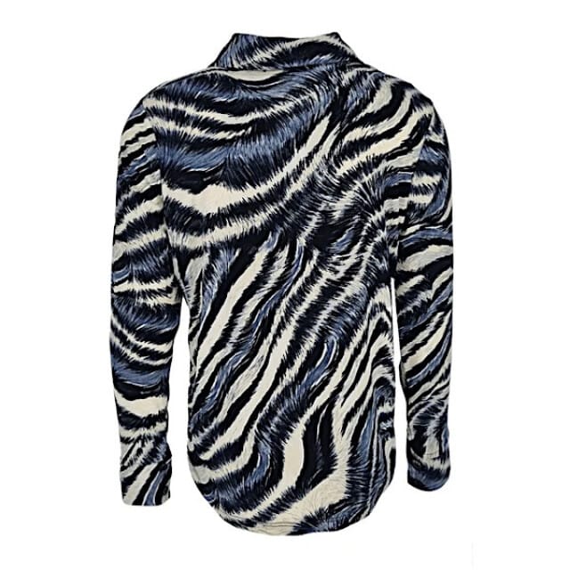 FOS Amsterdam Blouse olivia zebra big grijs