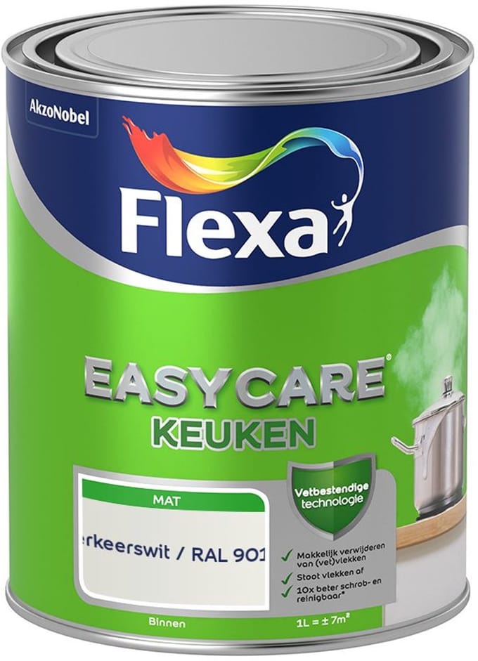 Flexa - Easycare Keuken - Verkeerswit / Ral 9016 - Mengverf - 1 L
