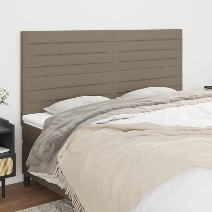 vidaXL - Hoofdbord - taupe - 160x5x118/128 - cm - Stof