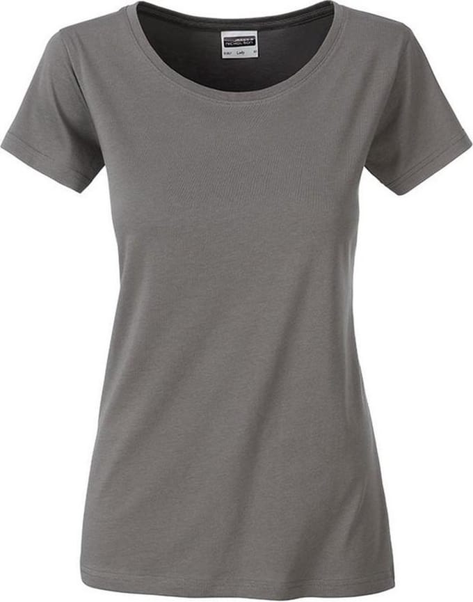James and Nicholson Dames/dames Basic Organic Katoenen T-Shirt (Midden-Grijs)