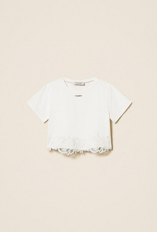 t-shirt met kant meisje wit