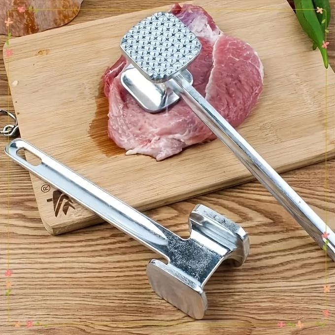 RVS Vleesmalser Hamer, Dubbelzijdige Steak Klopper voor Thuisgebruik white
