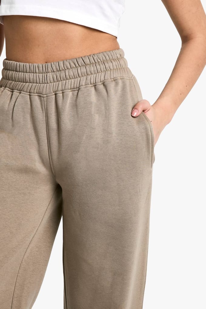 boohoo Dames Wide Leg Jogger | Kaki | Maat: XL