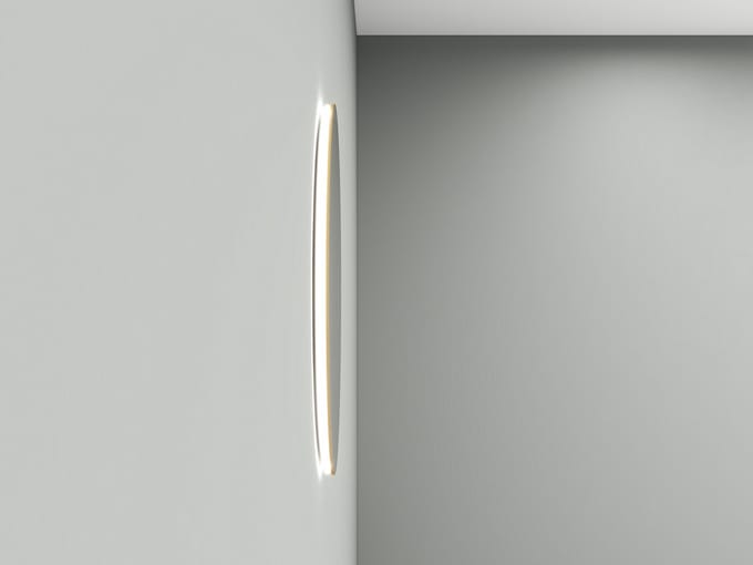 Wiesbaden Novi spiegel rond met LED, dimbaar 100 cm geborsteld messing