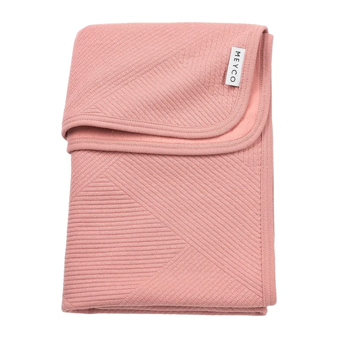 Meyco Baby Jacquard Wiegdeken - Flannel - Rose - 75x100cm - 1.0 TOG