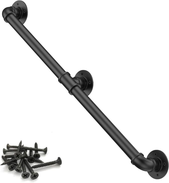 Trapleuning - Handgreep trap - Veilig traplopen - Antislip smeedijzer - 150 cm - Zwart