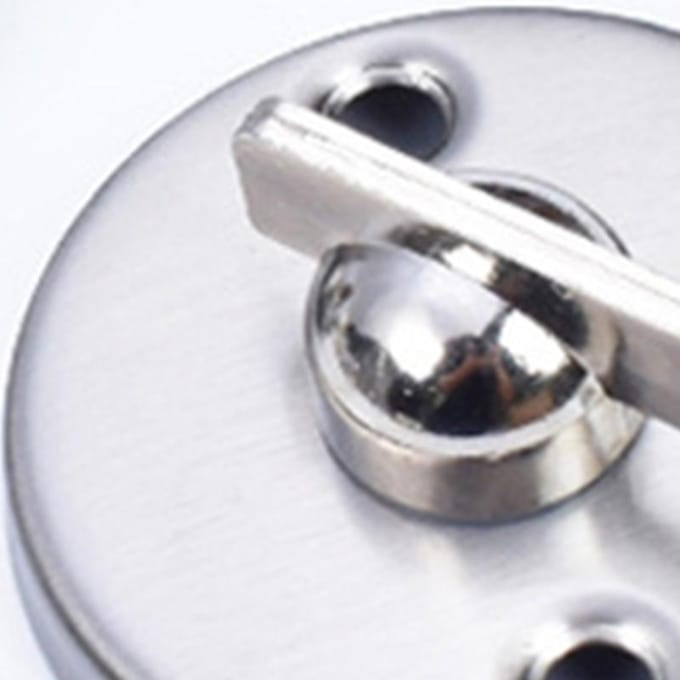 Serrure de porte de confidentialité de salle de bain Indicateur d'occupation Pêne dormant Rond Acier Inoxydable pour Hommes Femmes white
