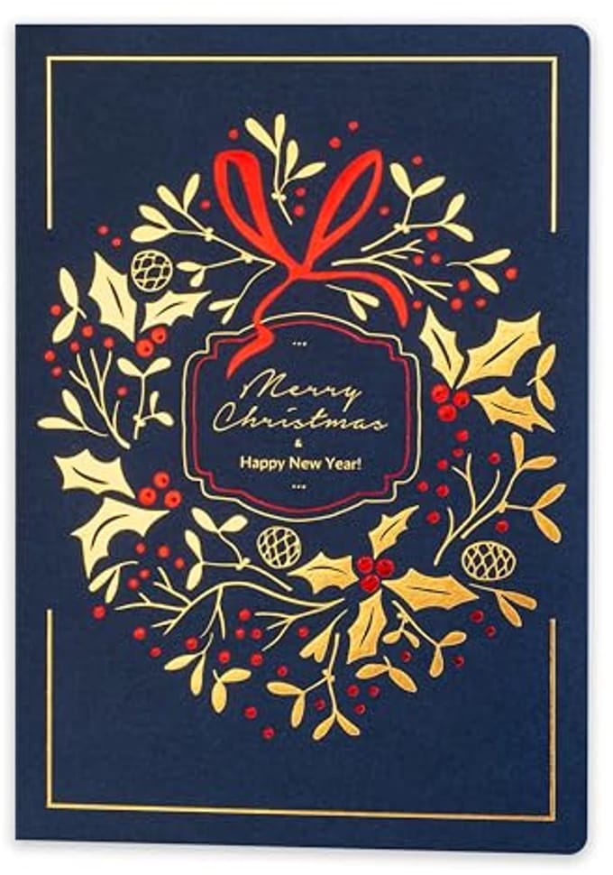 Exclusieve Kerstkaarten Set van 10 - Mooie, Goudgeplakte Motieven